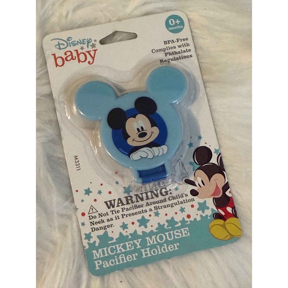 Disney Baby Mickey Mouse Pacifier Holder Blue Clip BPA-Free M3311 New
